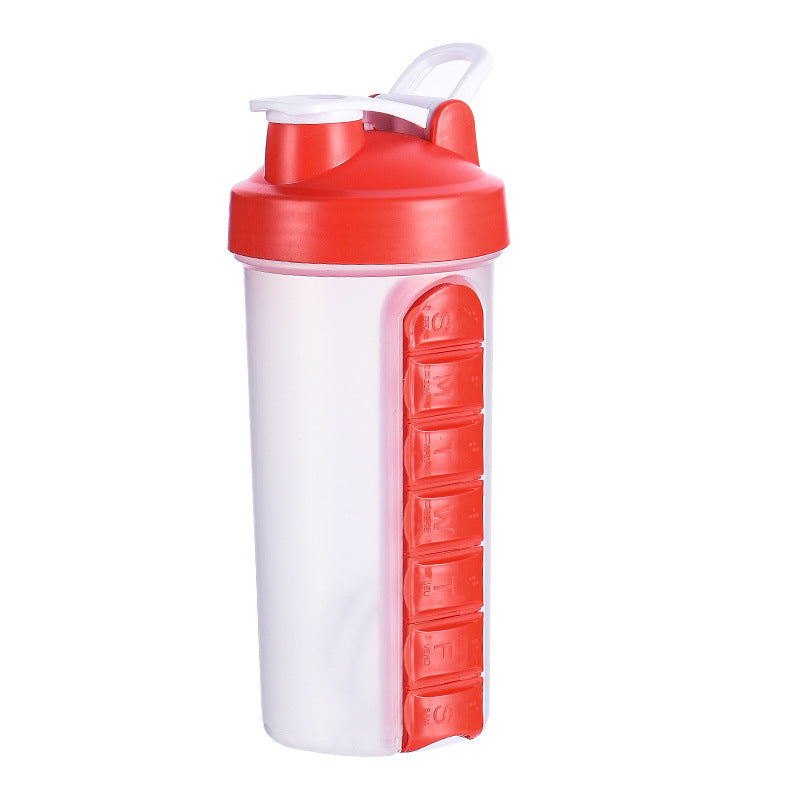 Portable Water Bottle One Week Use Medicine Box Cup
