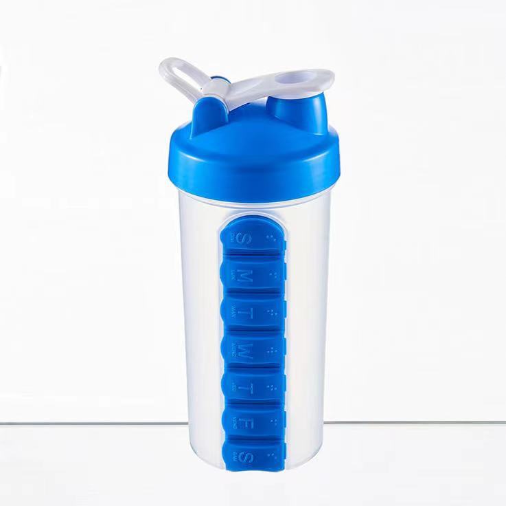 Portable Water Bottle One Week Use Medicine Box Cup