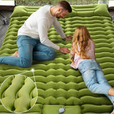 Couple Folding Air Matt with Camp Pillow Sleeping Inflatable Mattress
