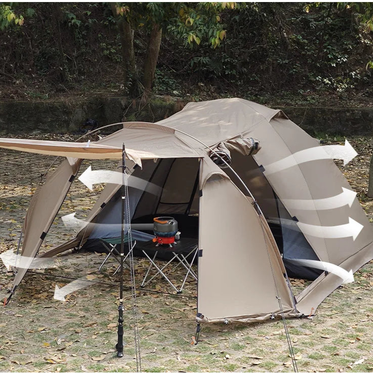 Fireproof Hot Extend Dome with with Stove Jack & Snow Skirt, Tent 2 Person