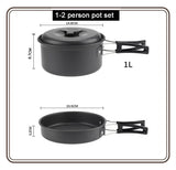 Camping Cookware Set for 1-7 Persons, Lightweight and Portable