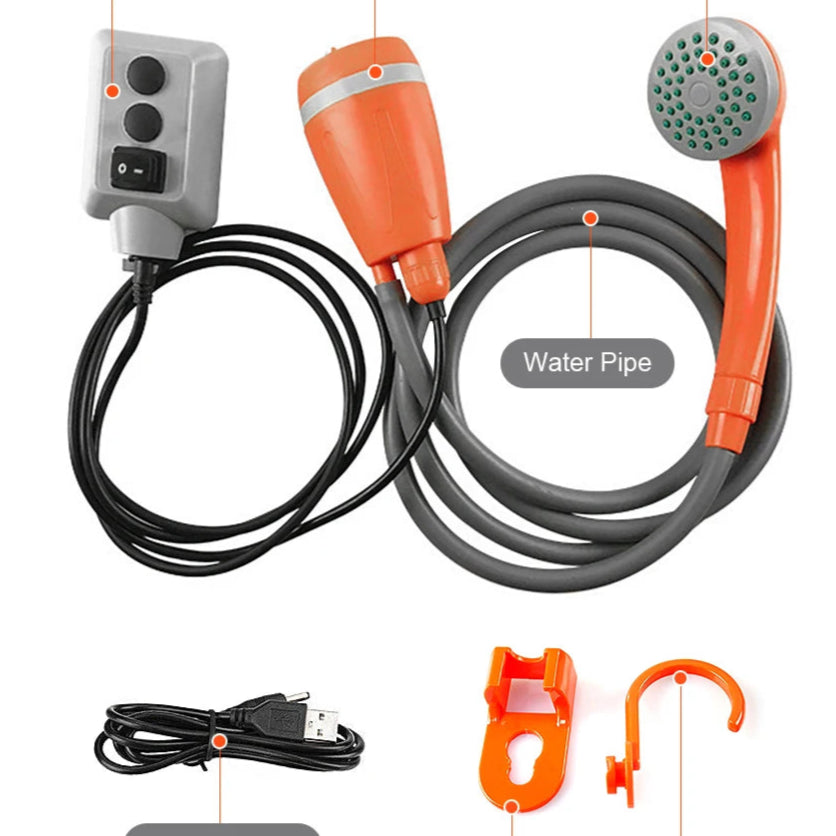 Portable Camping Shower Outdoor Camping Shower Pump Rechargeable Shower Head