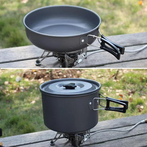 Camping Cookware Set for 1-7 Persons, Lightweight and Portable