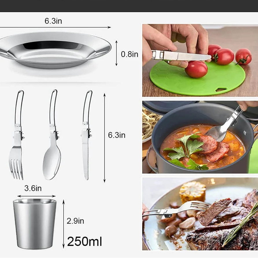 Outdoor camping cooking set lightweight aluminum products