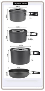 Camping Cookware Set for 1-7 Persons, Lightweight and Portable