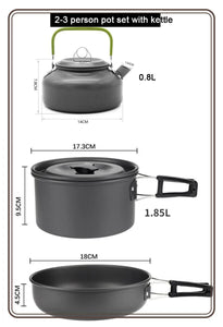 Camping Cookware Set for 1-7 Persons, Lightweight and Portable