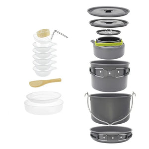 Camping Cookware Set for 1-7 Persons, Lightweight and Portable