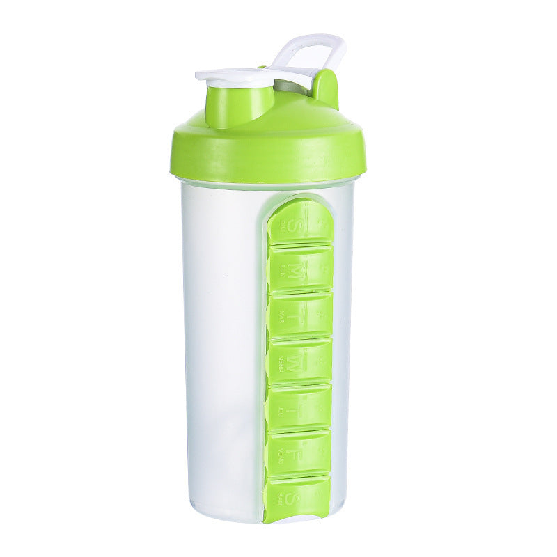 Portable Water Bottle One Week Use Medicine Box Cup
