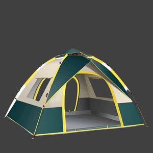 Quick Opening Camping Tent, Waterproof & Windproof, Dual Doors & Windows